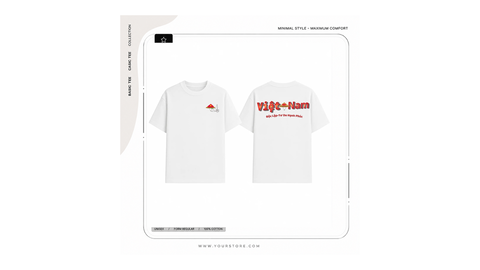 Áo thun in hình nón Việt Nam basic màu trắng form unisex